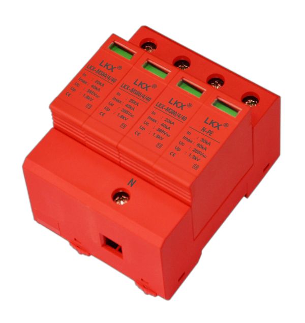 三相電源防雷模塊（3+NPE、C+D、18mm）（LKX-M385）(10KA\20KA\40KA60KA\80KA\100KA\120KA...)